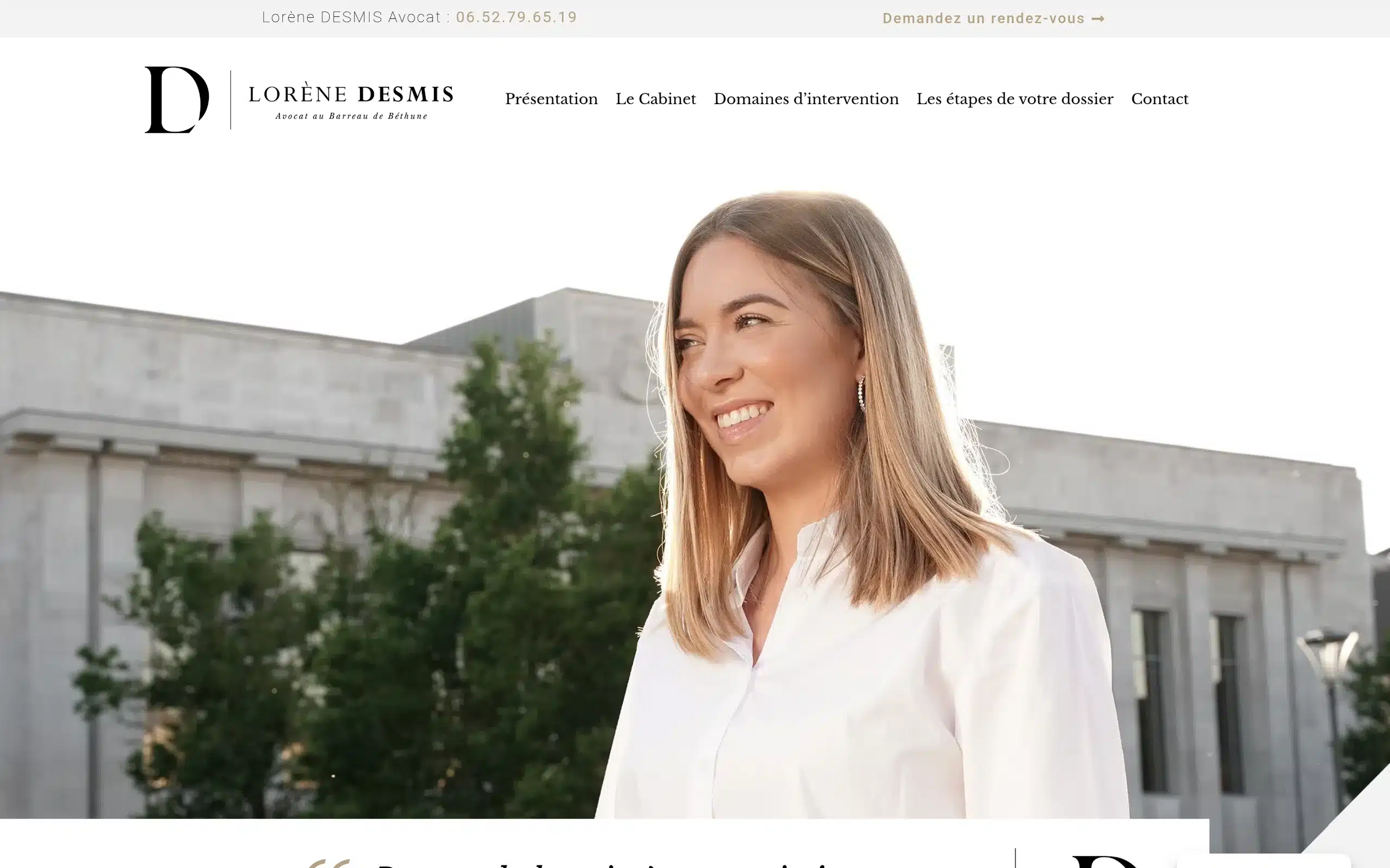 Accueil du site de Lorène Desmis, avocate pénaliste à Béthune