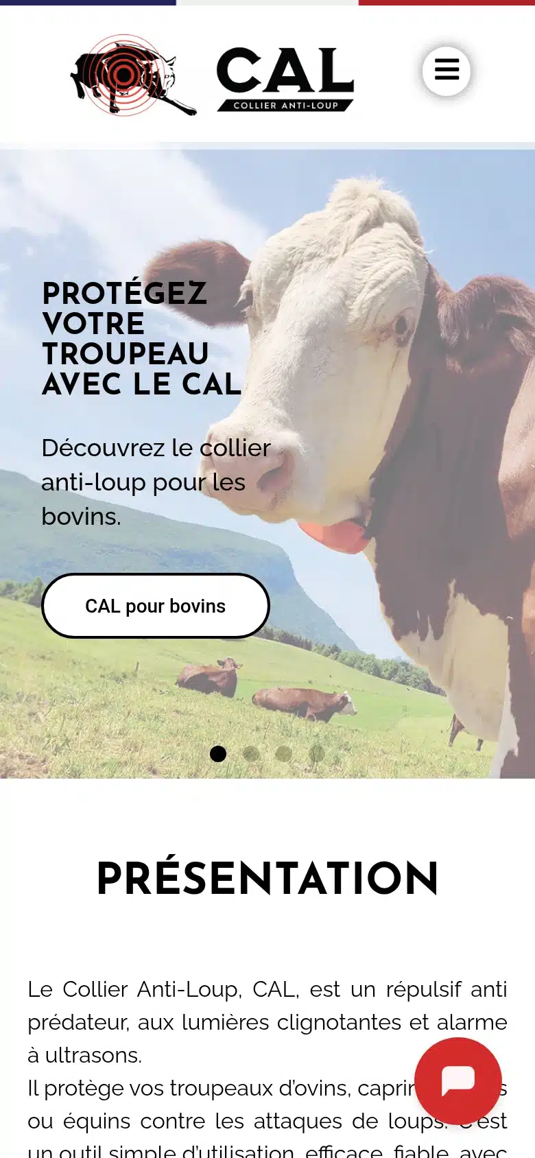 Site Collier Anti-Loup sur mobile