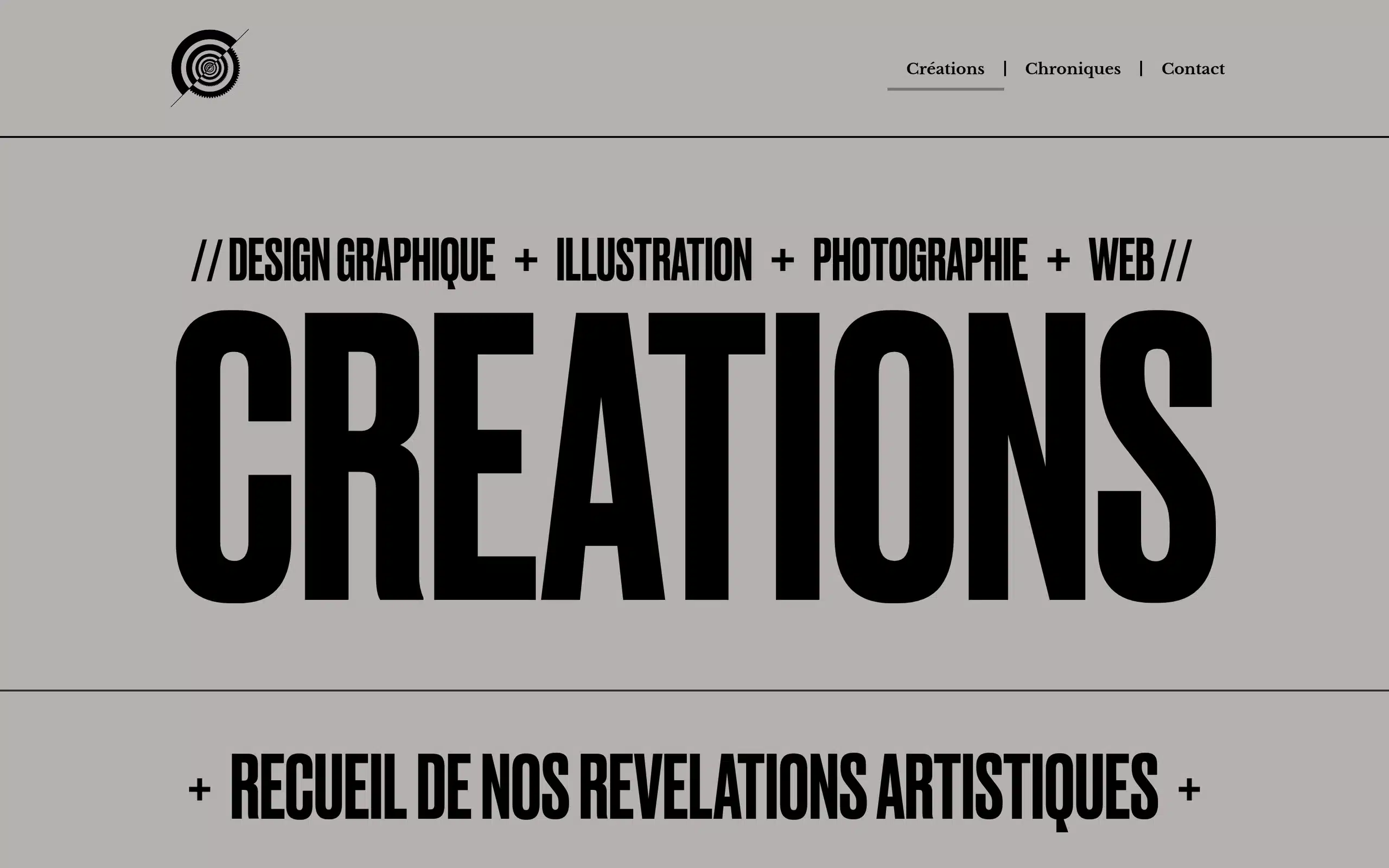 Accueil typographique du portfolio créatif Eyedoll