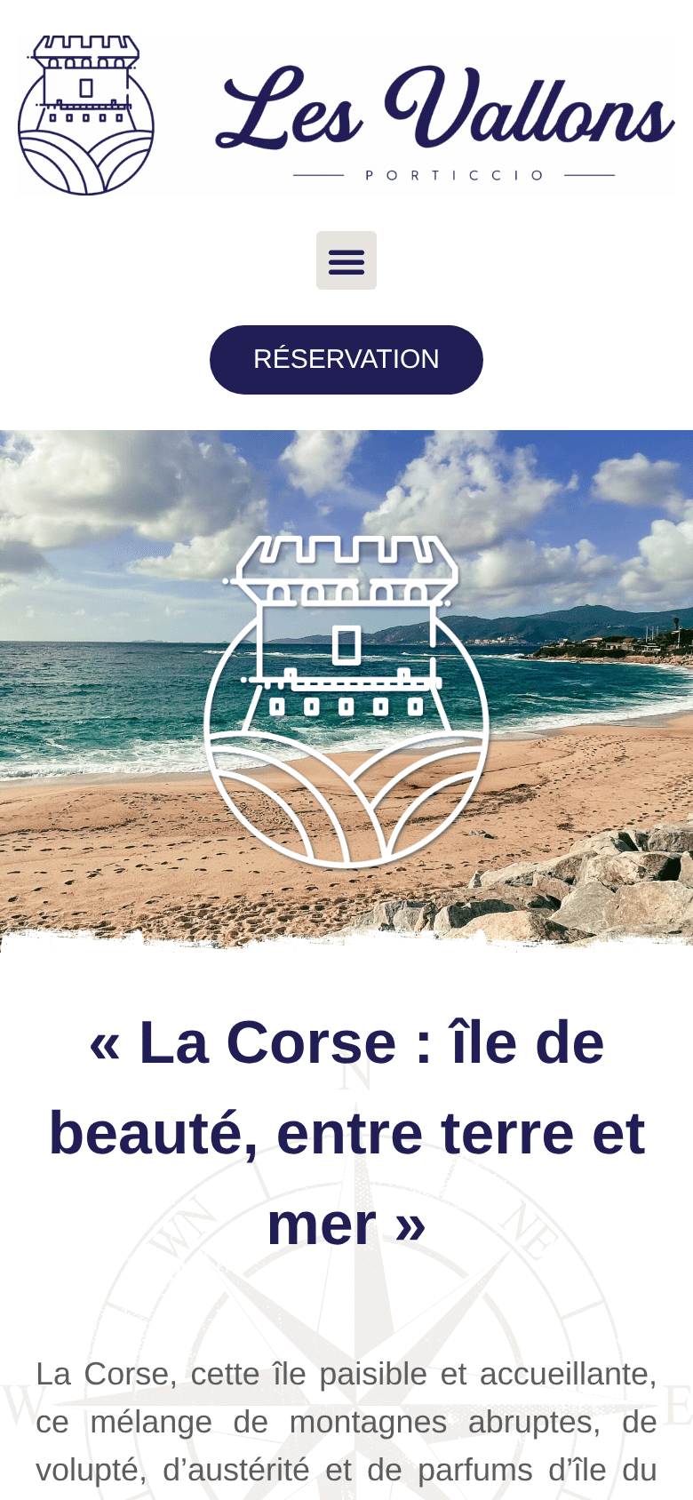 Accueil du site Les Vallons du Fort dans sa version mobile