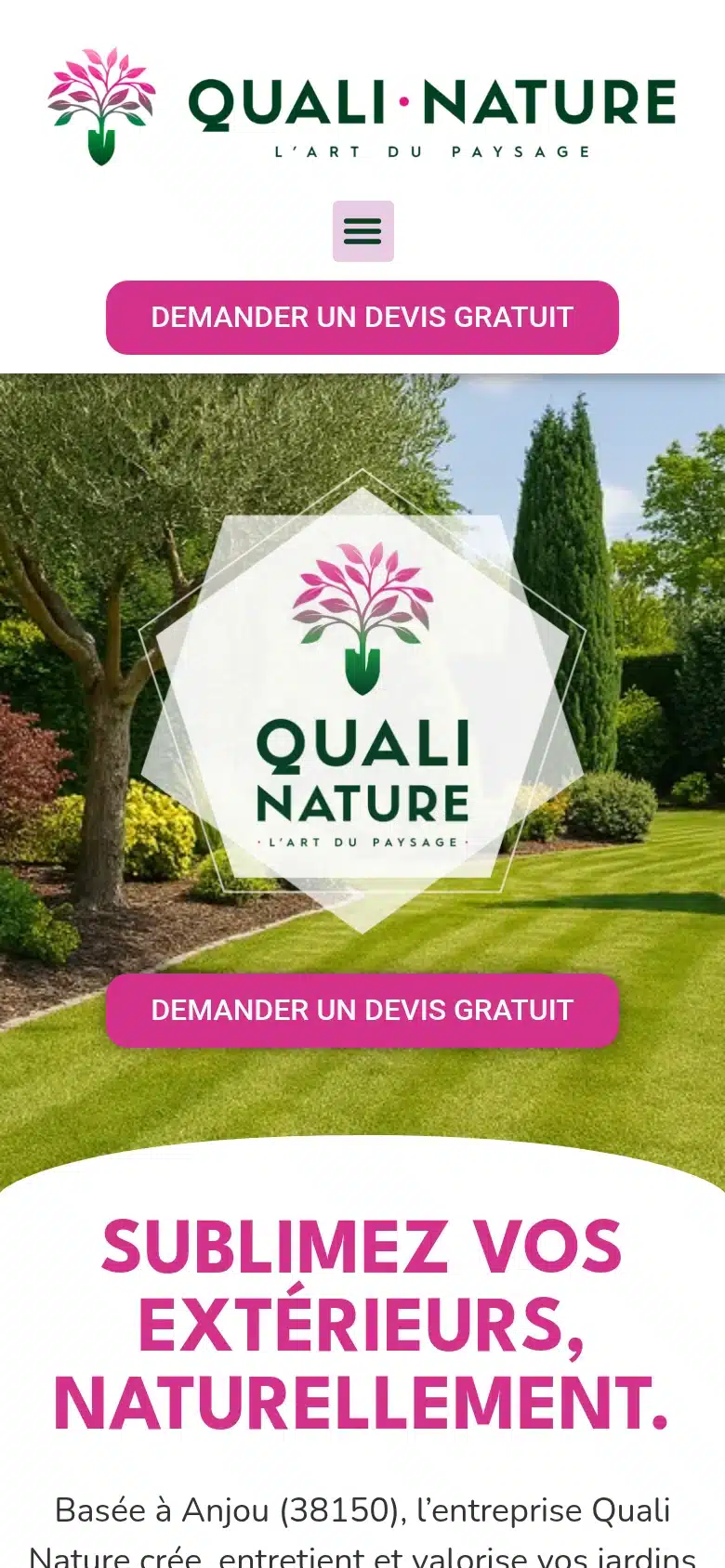 Site Quali Nature sur mobile